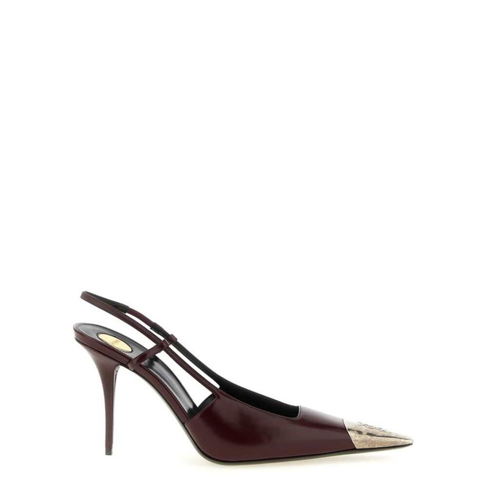 Saint Laurent Bordeaux Lamb Leather High Heel Women's Pumps